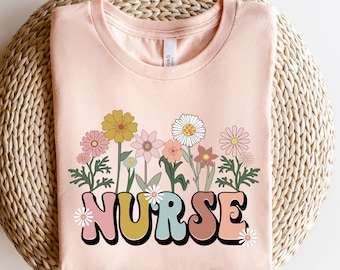 Floral Nurse Shirt, Gift For Nurse, Registered Nurse Shirt, Medical School Gift, Nurse Graduation Gift,Registered Nurse Tee,Nurse Life Shirt