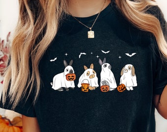Cute Bunny Sweatshirt, Ghost Bunny Sweatshirt, Halloween Crewneck, Ghost Shirt, Bunny Lover Gift, Bunny Tshirt, Halloween Shirt