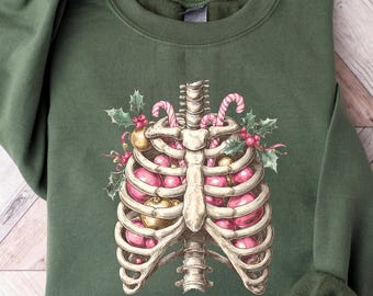 Dead Inside Skeleton Christmas Sweatshirt, Sarcastic Christmas Shirt, Merry Christmas Shirt, Christmas Lover Gift, Fall Shirt, Gift for Her