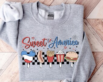 Shirt Sweet America, 4 juli shirt shirt, USA vlag shirt, Independence Day shirt, patriottisch shirt, 4 juli cadeau, 4 juli Tee