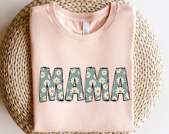 Mama Shirt, Floral Mama T-shirt, Retro Boho Mama Shirt,Gift for Mom,Baby Shower Gift, Mom Tee,Gifts for Mom,Mother's Day Shirt,New Mom Shirt