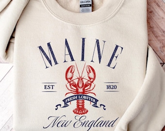 Maine Shirt, Maine Lobster Sweater, Lobster T-shirt, Maine State Shirt, Maine Vacation Souvenir, New England Cruise Shirt, Lobster Lover