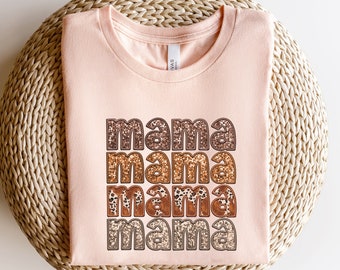 Mama Shirt, Faux Glitter Shirt, Sparkle Shirt, Mother’s Day Shirt, Mother’s Day Gift, Mom Shirt, Mommy Shirt, Leopard Mama Shirt