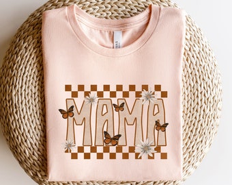 Sudadera de mamá, camiseta de mamá, camisa retro boho mamá, regalo para mamá, regalo de baby shower, camiseta de mamá, regalos para mamá, camisa del día de la madre, nueva mamá