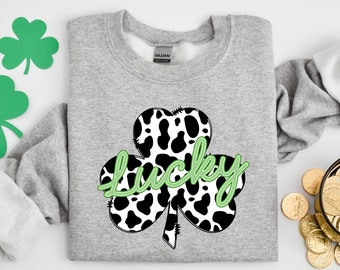 Lucky Clover St Patricks Shirt, Women Saint Patricks Day Shirt, Cute St Patricks Day Sweatshirt, Lucky Sweatshirt, Irish Shirt, Clover Shirt