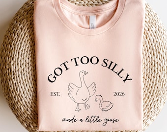 Got Too Silly Goose Sweatshirt, Maternity Announcement Shirt, Pregnancy Announcement Sweatshirt, Pregnancy Reveal Gift, Baby Shower Shirt