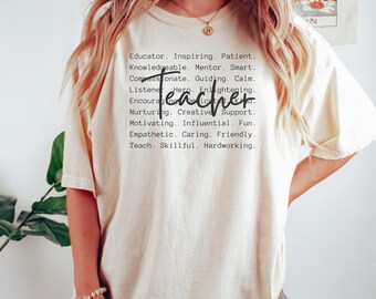 Sudadera para maestro, sudadera linda para maestro, camiseta con palabras de maestro, regalo para maestro, sudadera con capucha para la vuelta al cole, cuello redondo para maestro de primaria, maestro