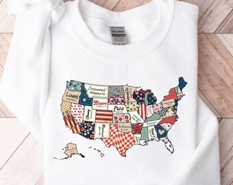 Retro America Map Shirt,Retro USA Shirt,Bible Verse USA Map Shirt,Floral America Shirt,Independence Tee,4th of July Shirt,American Girl Tee
