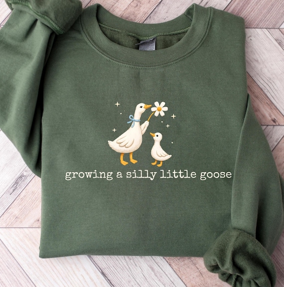 Growing A Little Silly Goose Sweatshirt, Maternity Announcement Shirt, Pregnancy Announcement Sweatshirt, Pregnancy Reveal Gift