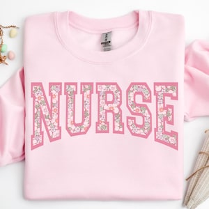 Floral Easter Nurse Shirt, Retro Easter Shirt, Easter Gift for Nurse, Cute Easter RN Tee, Easter Registered Nurse Shirt, Vintage Easter Tee