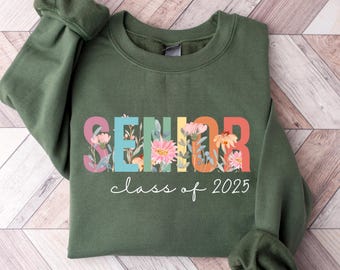 Senior Sweatshirt,Coquette Class of 2026,Custom Graduate Shirt,College High School Senior,Floral Senior Shirt,Gifts for Her,Graduation Gift