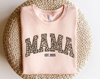 Leopard Mama Shirt, Custom Mama Sweater, Mothers Day Gift, Mom Shirt, Retro Mama Shirt, Gift For Mom, Mama Shirt, Leopard Mama T-Shirt