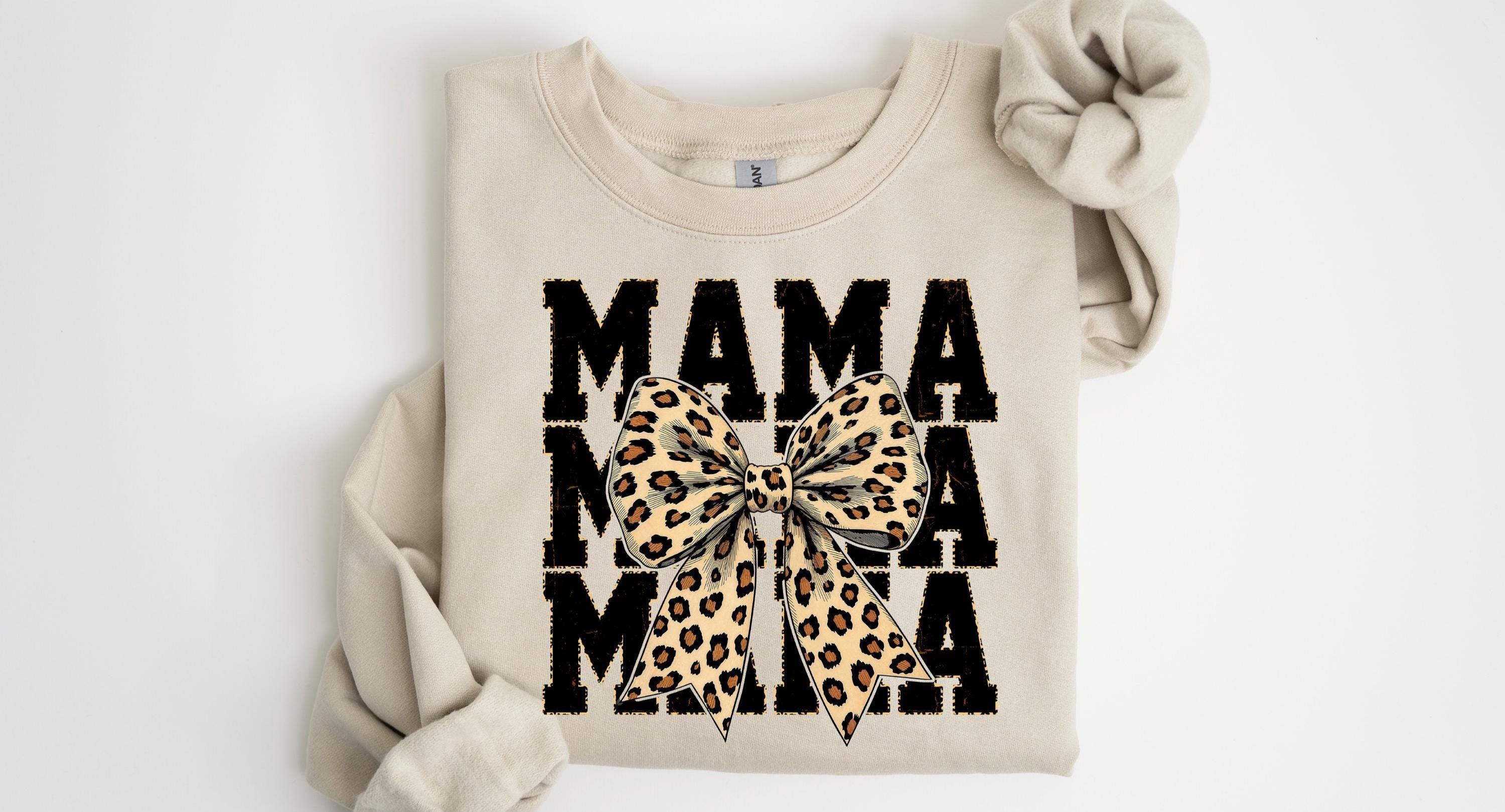 Leopard Retro Mama Sweatshirt, Coquette Mama Shirt, Mothers Day
