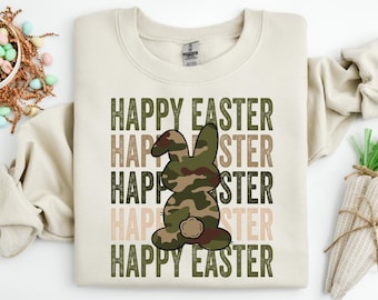 Egg Hunter Camo Easter Shirts, Happy Easter Shirt, Easter Gift for Boys, Easter Bunny Shirt, Easter Camouflage Bunny Shirt,Egg Hunters Shirt