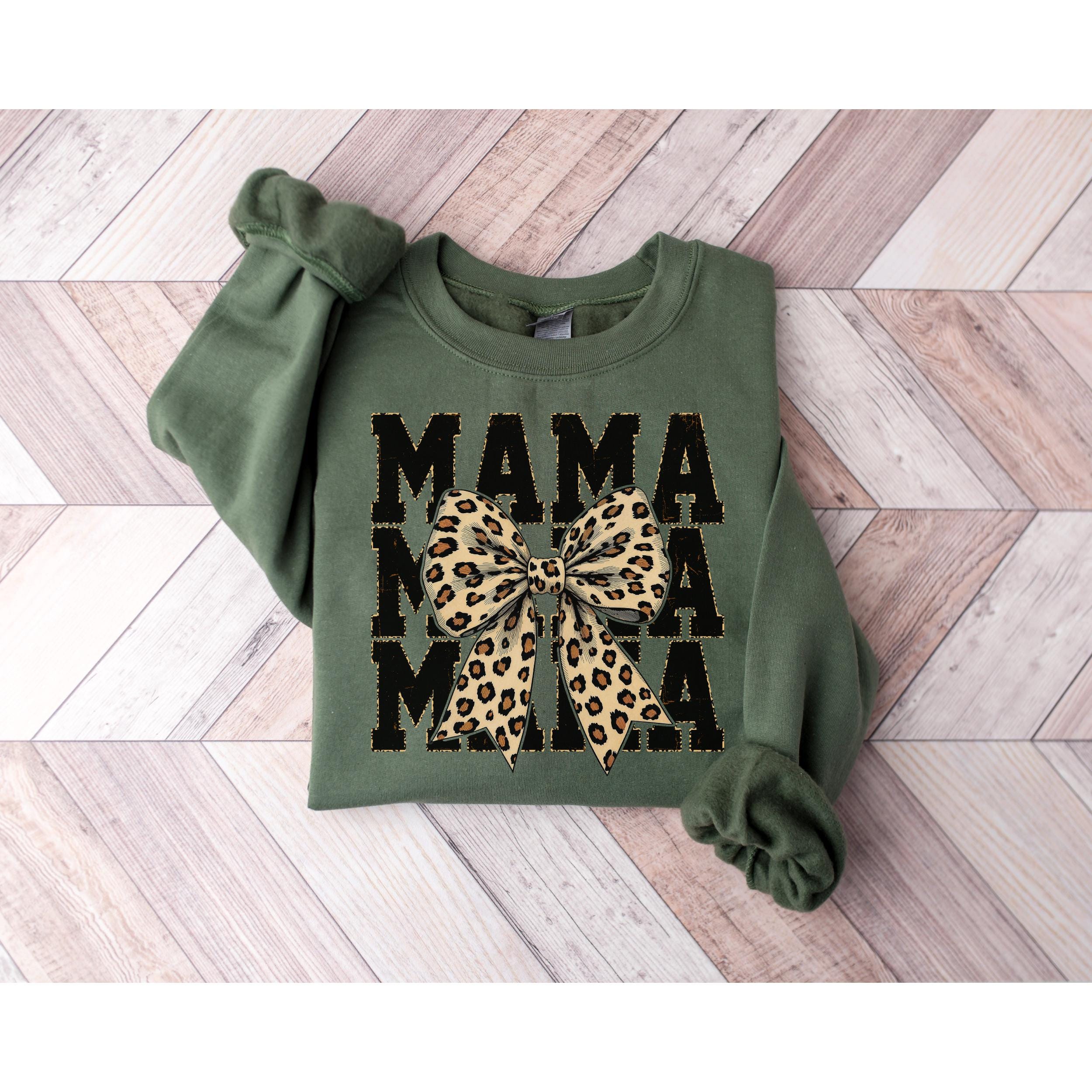 Leopard Retro Mama Sweatshirt, Coquette Mama Shirt, Mothers Day