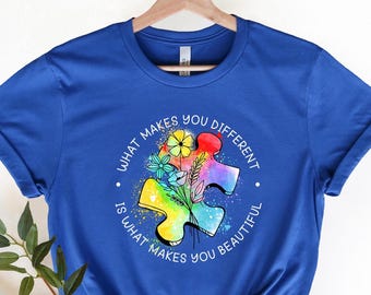 Brushstroke Autism Shirt, Autism Awareness Shirt, Autism Puzzle Pieces Shirt, Autism Shirt, Autism Month Tee,Autism Support Shirt, Advocate
