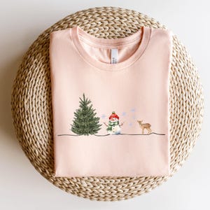 Christmas Snowman Sweatshirt, Christmas Sweatshirt, Snowman Shirt, Snowman T-Shirt, Christmas Crewneck, Christmas Shirts for Women image 4