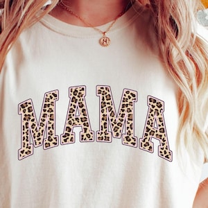 Leopard Pink Mama Shirt, Custom Mama Sweater, Mothers Day Gift, Mom Shirt, Retro Mama Shirt, Gift For Mom, Mama Shirt, Leopard Mama T-Shirt