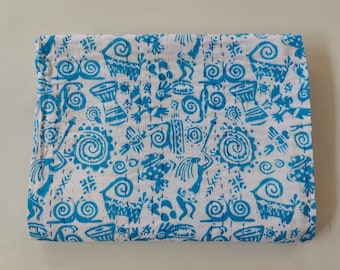 Indian King Kantha Quilt Handmade Queen Kantha Bed Cover Throw Reversible Blanket Bedding Pure Cotton Throw Bedding Set Hand Stitched Quilts