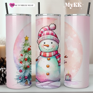 Pink Snowman Christmas 20oz Skinny Tumbler Sublimation Design, I’m Snow Cute, Pink Snowman Tumbler Wrap Png, Cute Snowman, Cute Christmas