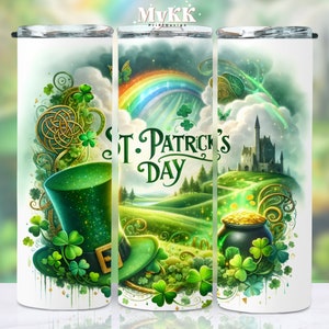 Saint Patrick&#39;s Tumbler Wrap, 20oz Tumbler Sublimation Design, Lucky Shamrock Tumbler Wrap Png, St. Patrick&#39;s Tumbler Wrap, Digital Download