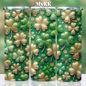 Shamrock Tumbler Wrap, 20oz Tumbler Sublimation Design, St.Patrick&#39;s Day Tumbler, St.Patrick&#39;s Png, lucky tumbler wrap, Clover Tumbler Wrap