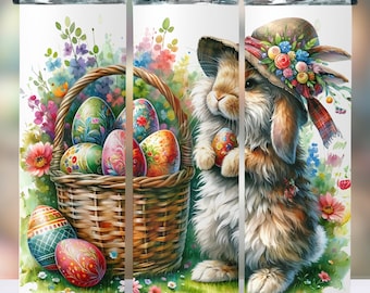 Happy Easter Tumbler Wrap, 20oz Skinny Tumbler Wrap Png, Easter Tumbler Wrap, Easter Tumbler Designs, Bunny Tumbler Wrap, Digital Download