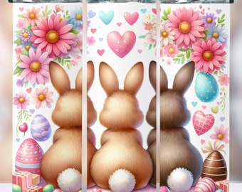 Easter Bunny Tumbler Design 20 oz Skinny Tumbler Sublimation Design, Easter Sublimation, Bunny Tumbler Wrap, Easter Png, Digital Download