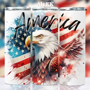 American flag Eagle Tumbler, 20oz Skinny Tumbler Sublimation Design, 4th Of July Png, Eagle Flag Tumbler, American Flag, Digital Download