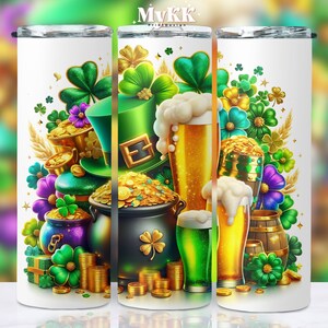 St. Patrick&#39;s Day Lucky Tumbler Design, 20oz Tumbler Sublimation Design, St.Patrick&#39;s Png, Lucky  Shamrock Tumbler Wrap, Irish Tumbler Wrap,