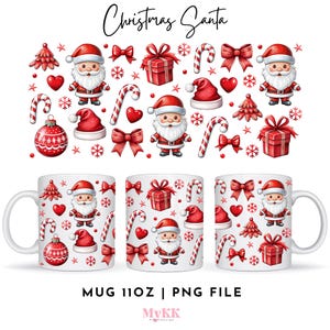 Christmas Mug Wrap Sublimation Designs 11 oz, Coffee Mug Wrap PNG, Christmas Coffee Cup Wrap, Santa Mug png, Mug Wrap PNG, Digital Download