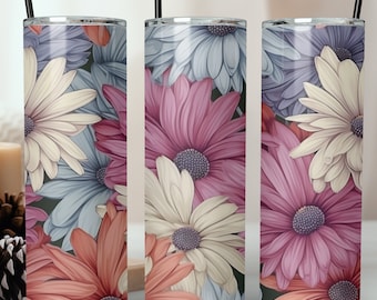 Retro Daisy 20oz Skinny Tumbler Sublimation Design, Colorful Flower Tumbler Png, Daisy Tumbler, Floral Tumbler Wrap, Instant DIGITAL ONLY