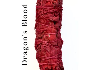 Dragon's Blood "Red Sage" 4″ Bundled Smudge Sticks Dipped in Resin