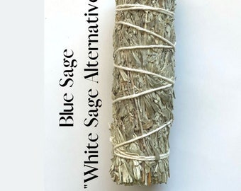 Blue Sage 4-Inch Bundled Smudge Sticks - Natural White Sage Alternative for Cleansing and Purification