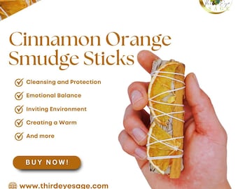 Cinnamon Orange & White Sage 4" Smudge Sticks