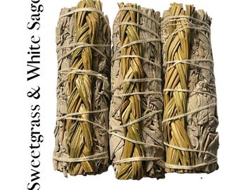 White Sage & Sweetgrass Smudge Sticks: Natural Cleansing Bundle