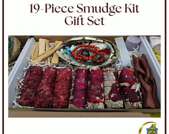 19-Piece Ultra Healing Smudge Kit GIFT SET for Protection and Love