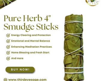 Eucalyptus Pure Herb 4" Sage Smudge Sticks