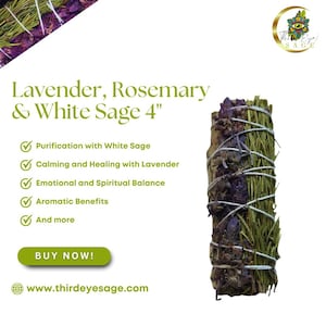 Lavender, Rosemary & White Sage Smudge Sticks