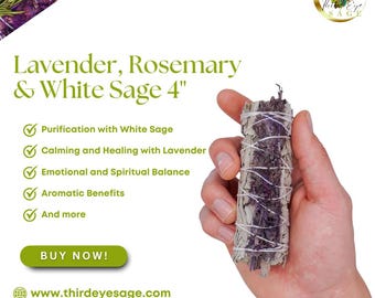 Lavender, Rosemary & White Sage Smudge Sticks