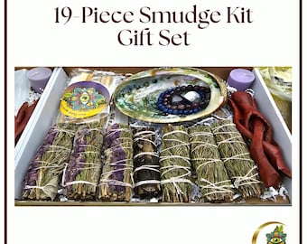 19-Piece Ultra Healing Smudge Kit GIFT SET for Stress and Anxiety Relief