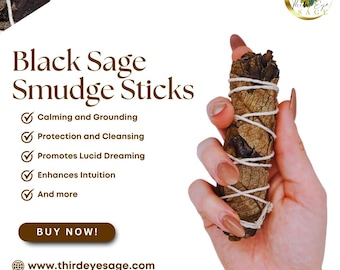Black Sage Mugwort 4″ Smudge Sticks