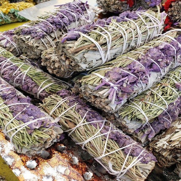 Premium Lavender, Rosemary & White Sage Smudge Sticks for Cleansing and Positive Energy - 100% Natural Aromatherapy