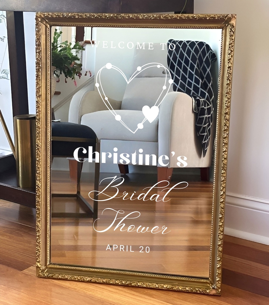 Minimalist Bridal Shower Mirror Decal for Bridal Party Photo Etsy