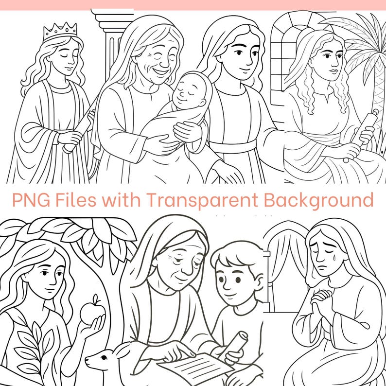 Biblical Women Clipart: Bible Study Coloring Pages (digital Download - Etsy