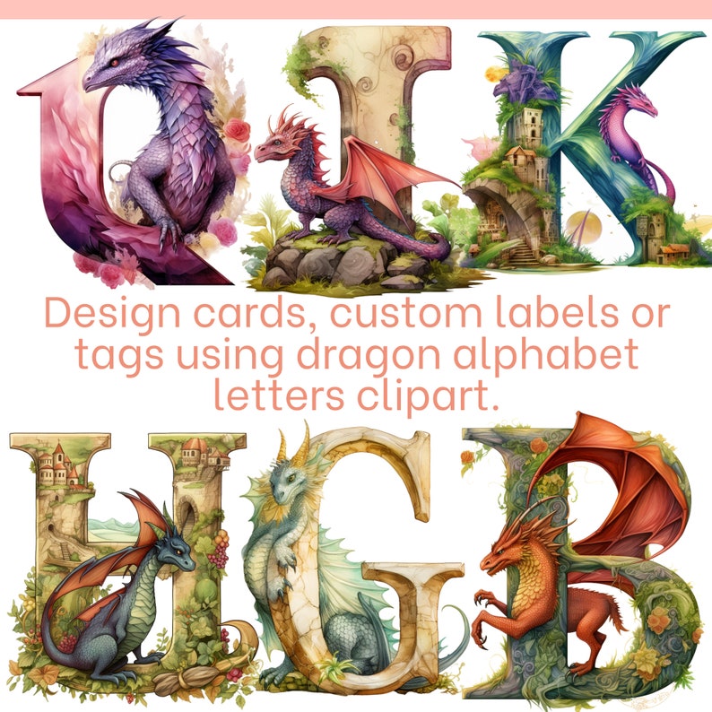 Bulletin Board Letters Printable, Fairy Tale Dragon Letters A-Z ...
