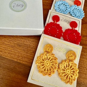 ROSETA - crochet earrings - super lightweight and chic earrings to add fun and style to your everyday or special occasion outfits.