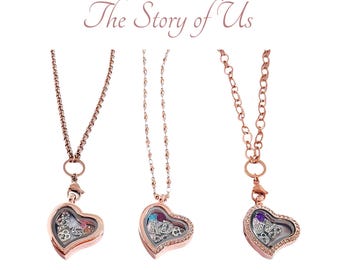 Personalized Heart Locket Necklace with Initials & Birthstones | Valentine’s Day Necklace Gift for Her