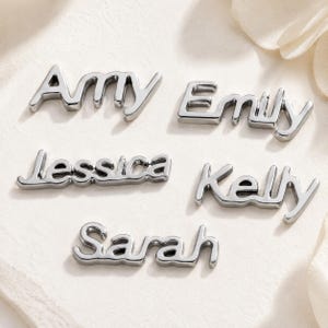 Name Floating Locket Charms, Stainless Steel Name Charm, Family Memory Locket Insert, Personalized Gift