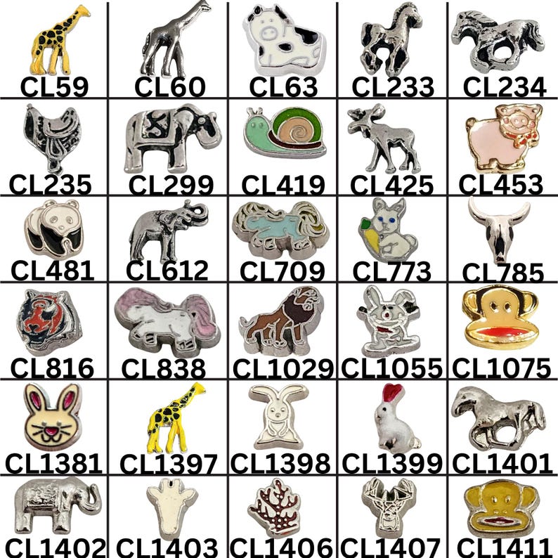 Animal Lockets Land Animal Floating Locket Charms, Pet Jewelry Inserts - Etsy